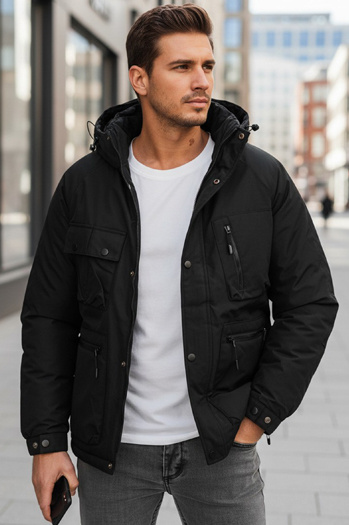 Herren Winterjacke mit Kapuze schwarz Dstreet TX5108