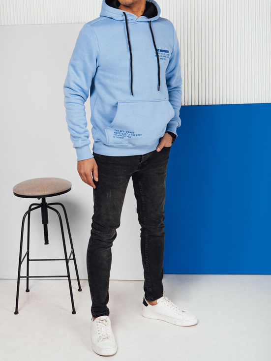 Herren Sweatshirt mit Aufdruck Farbe Himmelblau DSTREET BX5693