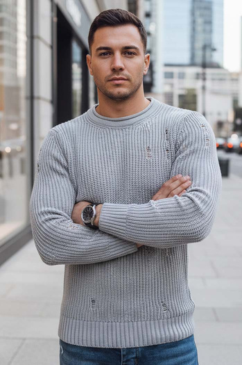 Herren Klassische Pullover Farbe Hellgrau DSTREET WX1989