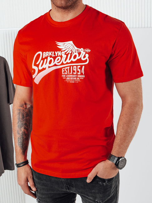 Herren T-shirt mit Aufdruck Farbe Orange DSTREET RX5367