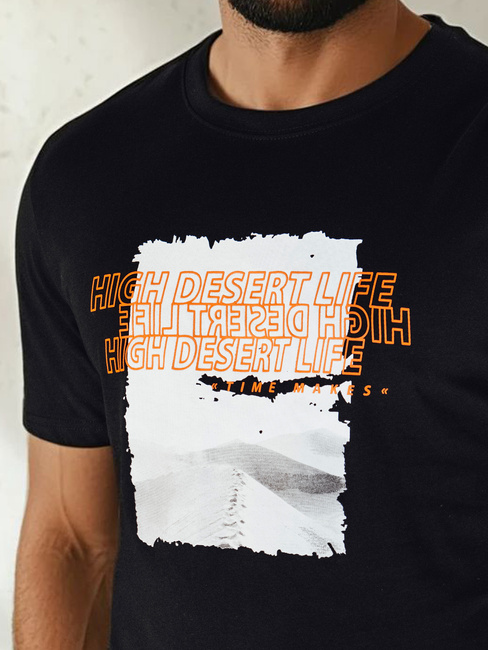 Herren T-shirt mit Aufdruck Farbe Schwarz DSTREET RX5489