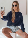 Damen Sweatshirt in Übergröße mit Stickerei SOFTSLON navy blau Dstreet BY1431