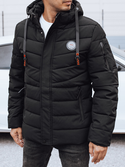 Herren Steppwinterjacke mit Kapuze schwarz Dstreet TX5059