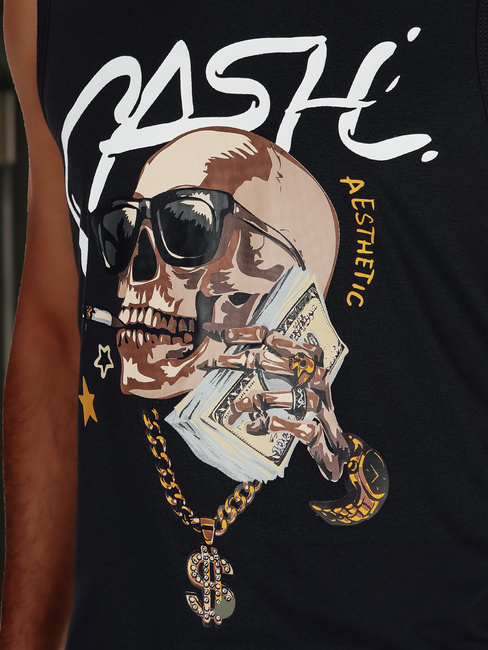 Männer ärmelloses T-Shirt schwarz Dstreet RX5653