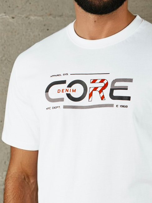 Herren T-shirt mit Aufdruck Farbe Weiß DSTREET RX5418