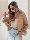 Damen Lederjacke mit Kamelfell Dstreet TY5139