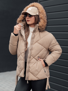 Damen Winterjacke LESISI gesteppt mit Kapuze beige Dstreet TY4715_2