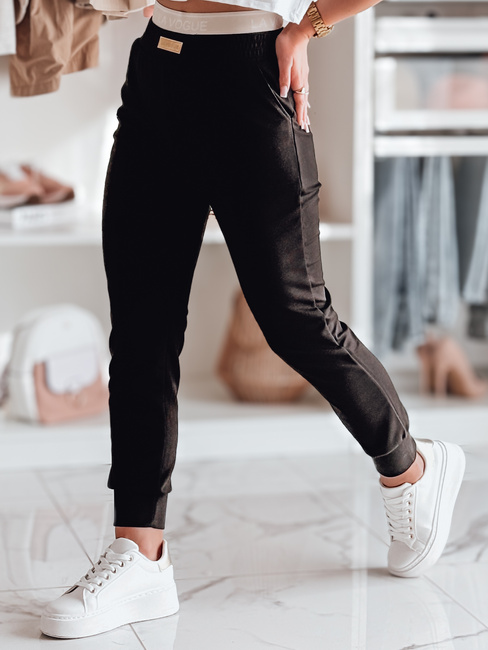 Damen Slim Fit Jogginghose LA VOGUE schwarz Dstreet UY2397
