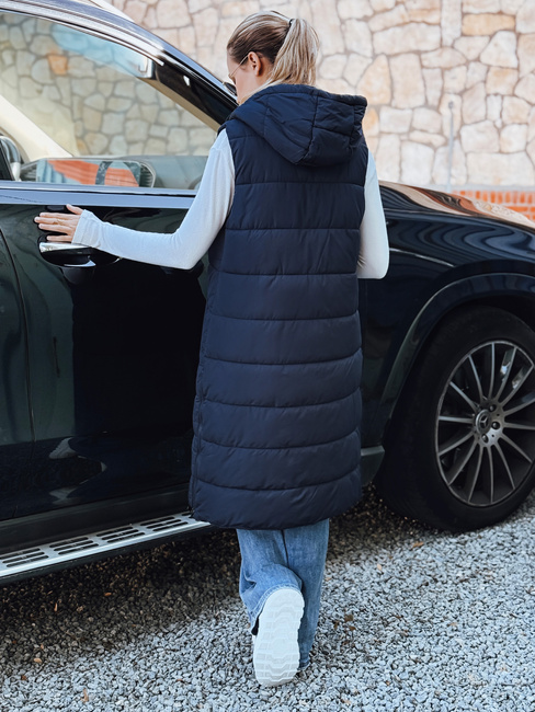 Kamizelka damska długa pikowana granatowa Dstreet TY5252