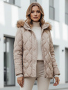 Damen Winterjacke LUMORE gesteppt mit Kapuze beige Dstreet TY5011