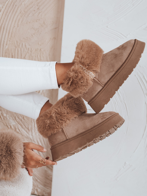Damen Schneestiefel mit Fell beige Dstreet ZY1056