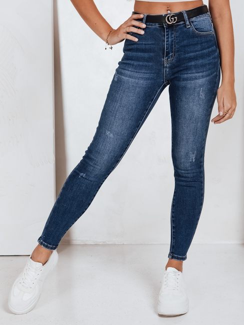 Damen Skinny Jeans mit hoher Taille navy blau Dstreet UY2823