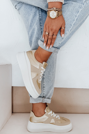 Damen Plateau Turnschuhe MODNIKKI gold Dstreet ZY1004