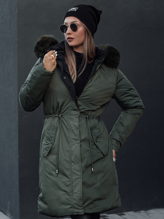 Damen Winterparka TRENDNEL Wendekapuze grün Dstreet TY4589