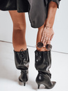 Damenstiefel mit Crinkle Schaft schwarz Dstreet ZY1136
