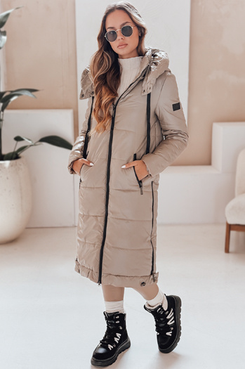 Damen Übergangsjacke ORVITA gesteppt mit Kapuze beige Dstreet TY5026