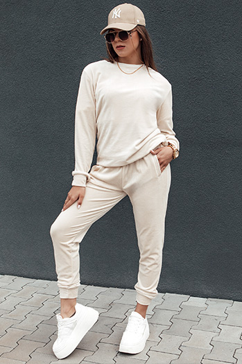 Damen-Set aus Velours URBANVELVET ecru Dstreet AY1058