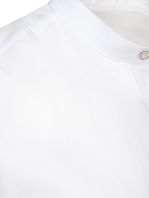 Herren Langarmhemd mit schmalem Kragen weiß Dstreet DX2663