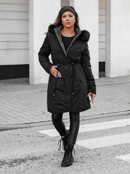 Damen Winterparka TRENDNEL Wendekapuze schwarz Dstreet TY4587