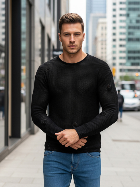 Schwarzer Herren-Pullover Dstreet WX2312z