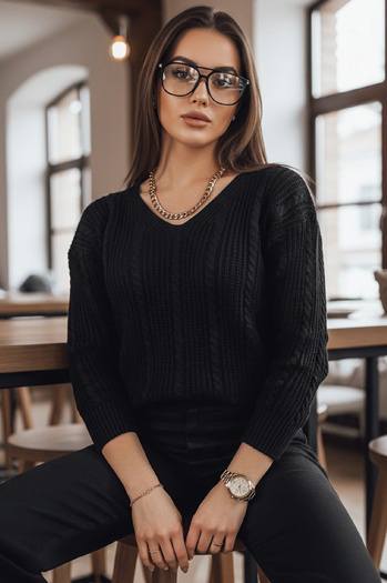 Damen Lange Pullover WELLMA Farbe Schwarz DSTREET MY1769