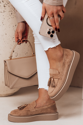 Damen Plateau Mokassins TASSME beige Dstreet ZY0695