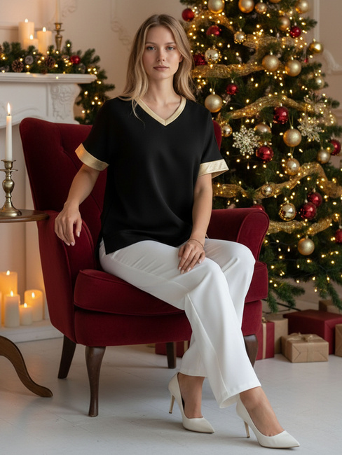 Damenbluse in Übergröße SHINE LOVE schwarz Dstreet RY2912z