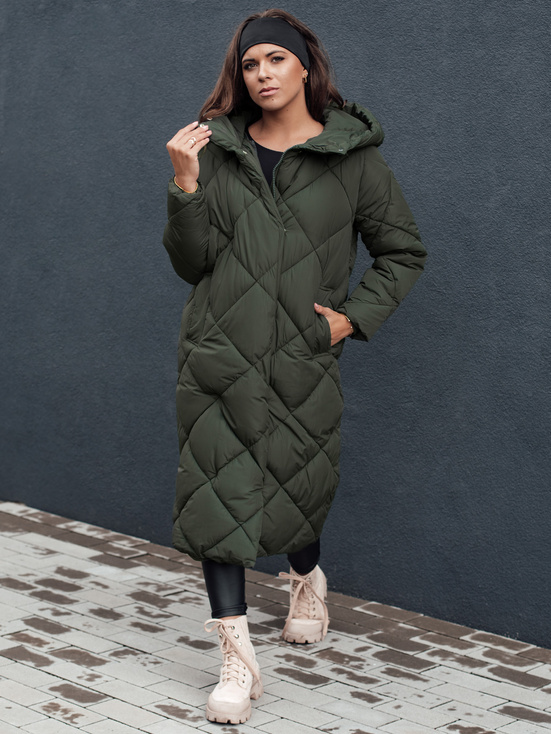 Damen Steppwinterjacke mit Kapuze FEMACOAT grün Dstreet TY4597