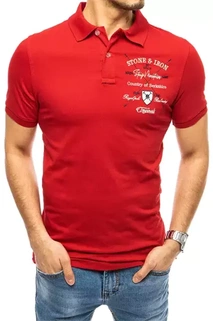 Herren Poloshirt mit Stickerei Rot Dstreet PX0399