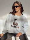 Damen Sweatshirt in Übergröße CHERRILUXE mit Kirsche grau Dstreet BY1343