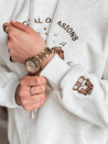 Damen Sweatshirt mit Kapuze in Übergröße SPECIAL KITTY grau Dstreet BY1510