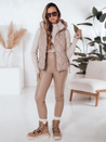 Damen Steppweste mit Kapuze MISSVEST dunkelbeige Dstreet TY5021