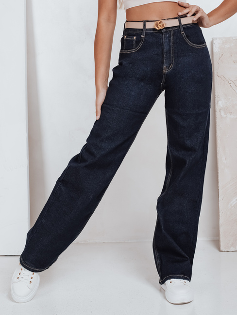 Damen Jeans mit weitem Bein navy blau Dstreet UY2769