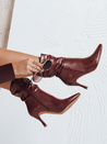 Hochhackige Stiefel mit Crinkle-Obermaterial kastanienbraun Dstreet ZY1033
