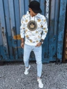 Herren Kapuzenpullover mit Aufdruck Weiß Dstreet BX5317