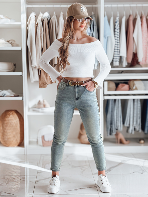 Damen Denim Slim Fit Hose mit Gürtel SLIMVISA blau Dstreet UY2460