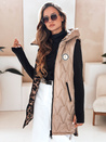 Beidseitige Kapuzenweste für Damen in camel Dstreet TY5095