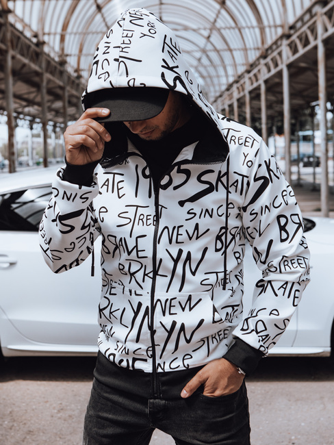 Herren Kapuzenpulli mit Reißverschluss weiß Dstreet BX5788