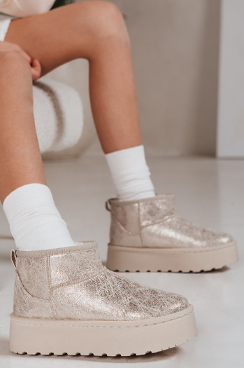 Damen Wildleder Schneestiefel beige Dstreet ZY1293