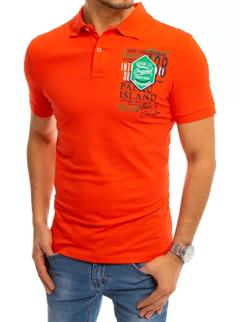 Herren Poloshirt mit Aufdruck Korallenfarbe Dstreet PX0368