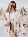 NORFDIMA Damen Lederjacke mit Schafsfell weiß Dstreet TY4735