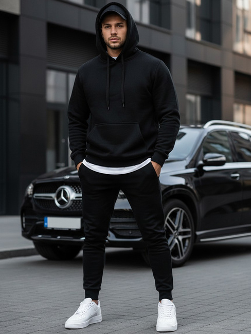 Herren Kapuzenpullover Schwarz BX2028