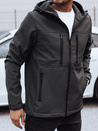 Herren Softshell-Übergangsjacke mit Kapuze dunkelgrau Dstreet TX4817