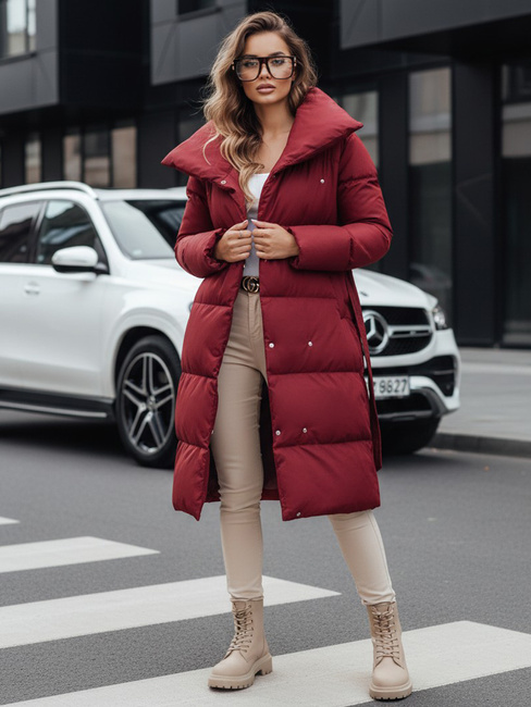 Langer Steppmantel für Frauen FAVI kastanienbraun Dstreet TY4961