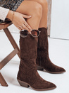 Damen Wildleder Cowboystiefel braun Dstreet ZY1160