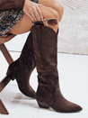 Damen Wildleder Cowboystiefel braun Dstreet ZY1147