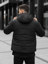 Herren Steppwinterjacke mit Kapuze schwarz Dstreet TX5117