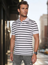 Gestreiftes Herren-Poloshirt weiß Dstreet PX0638