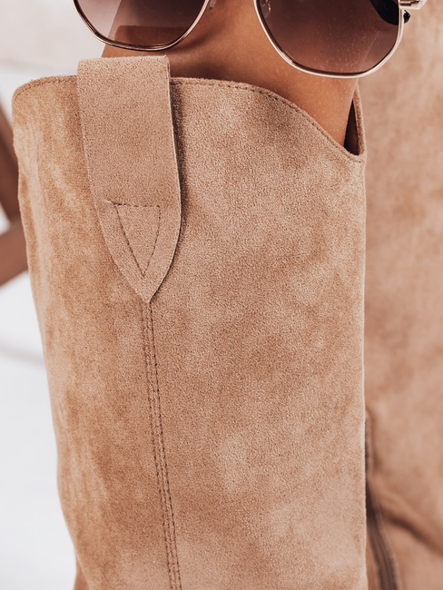 Damen Cowboystiefel aus Wildleder beige Dstreet ZY1203