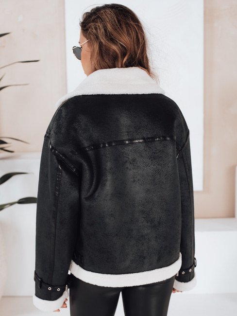 Damen Schafsfelljacke schwarz Dstreet TY5125